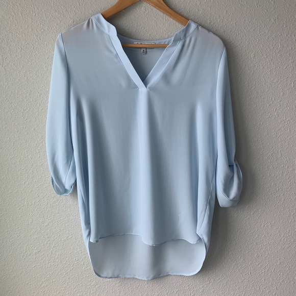 chaus roll tab blouse